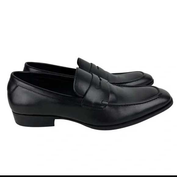 Alfani Black Faux Leather Penny Loafers Men - Picture 5 of 7